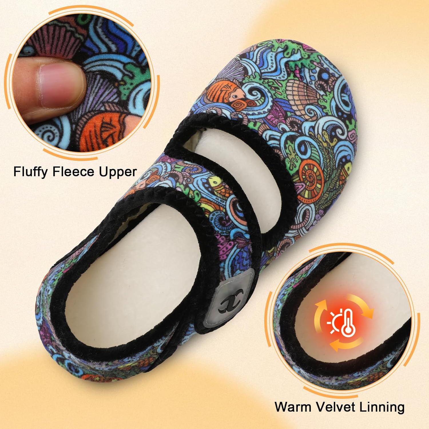 Comfy House Slippers for Women Men Wide Diabetic Sock Slippers Soft Slip On Slippers Cozy Barefoot House Shoes - Image 3