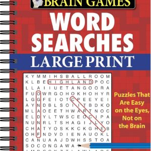 Brain Games - Word Searches - Large Print (Red)
