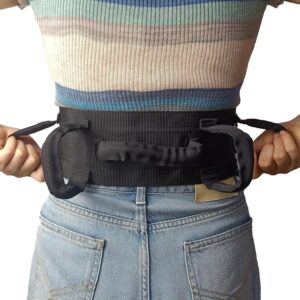 Gait Belt with Handles for Seniors, Nursing Staff, Transfer Belt for Elderly and Disabled with 7 Handles and Metal Buckle