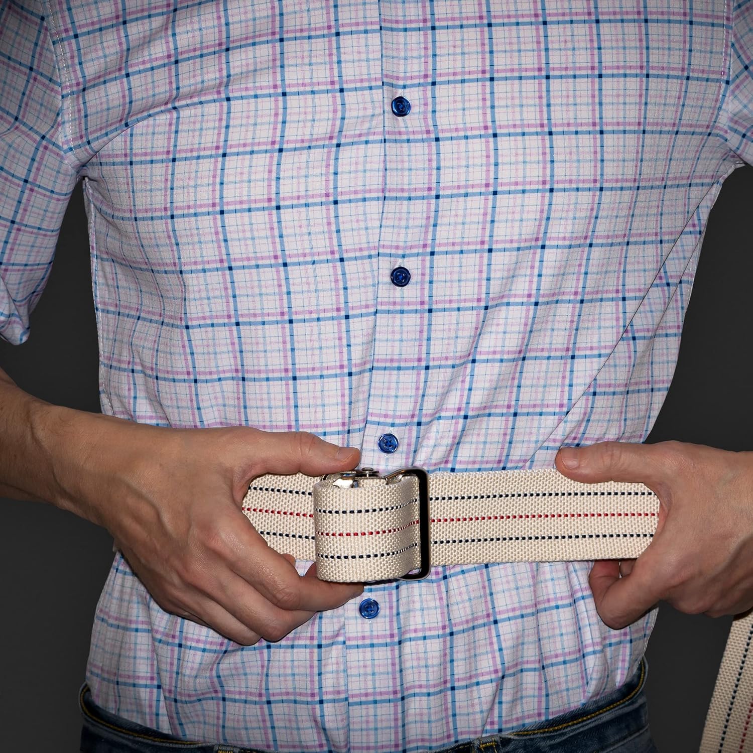 LiftAid Transfer and Gait Belt 60 Inch with Metal Buckle and Loop - Walking, Standing and Transfer Assist Aid for Seniors, Elderly Patients, Caregiver, Nurse, Therapist (Beige) - Image 9