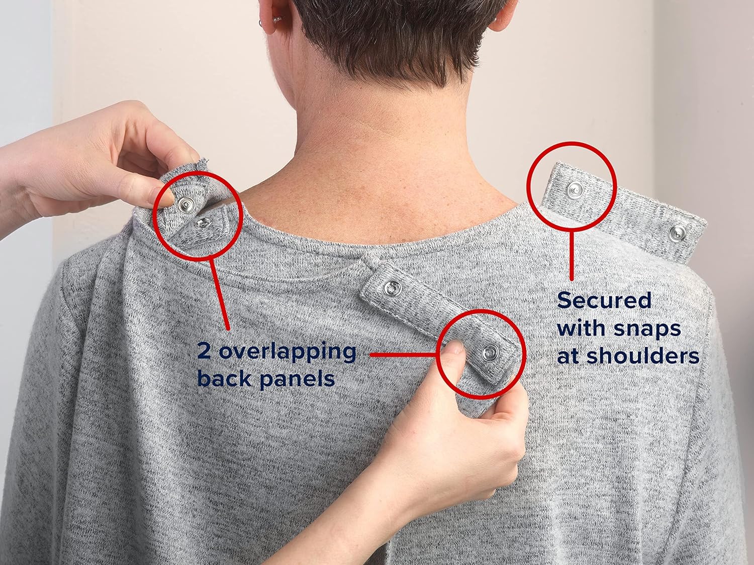 Silverts Women's Open Back Vneck Embellished Top - Adaptive Clothes for Elderly Seniors - Wheelchair Surgery Recovery Shirt - Image 5