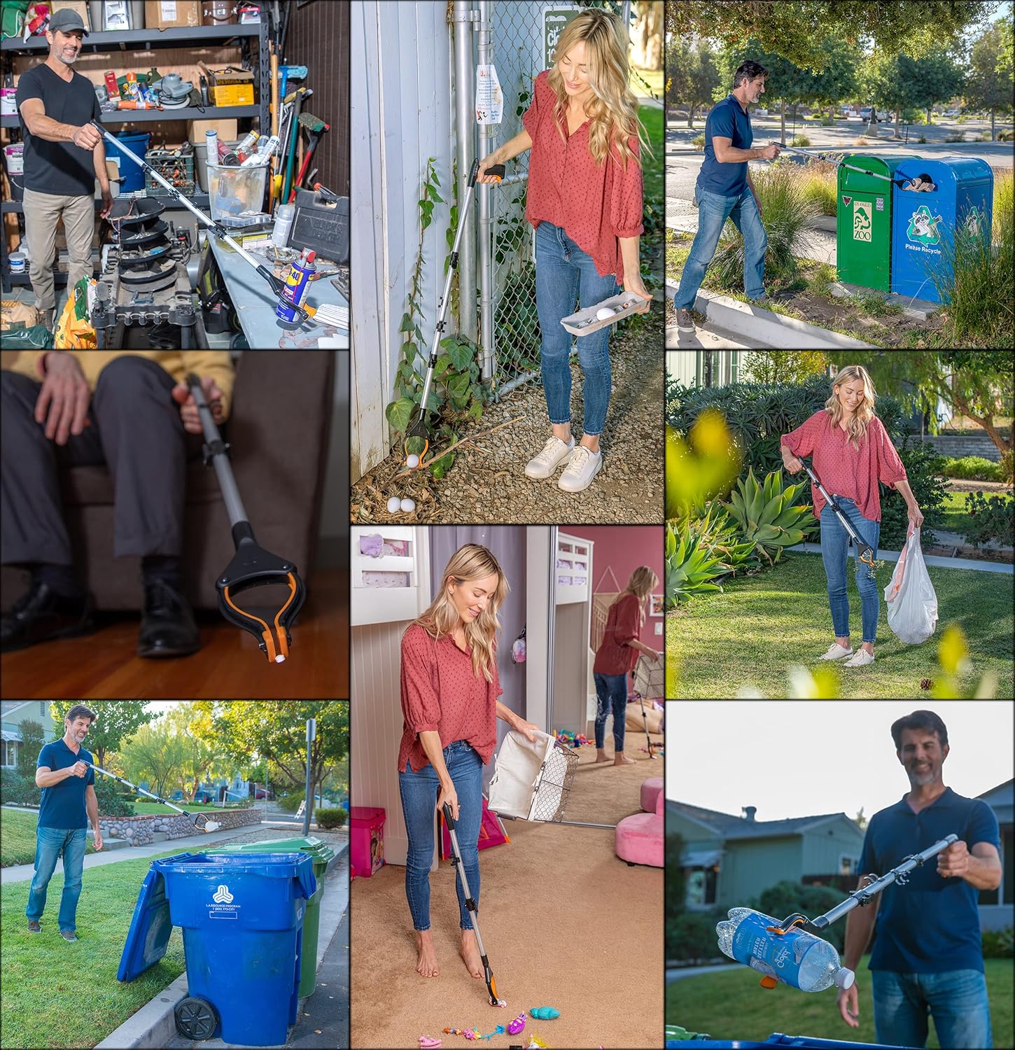 EZPIK Pro 36" Flexible Folding Grabber Tool for Elderly + Magnets, Reacher for Disabled & Seniors Heavy Duty Rotating Grippers for Reaching Underneath, Trash Grabbers & Pickers for Mobility 2-Pack - Image 9